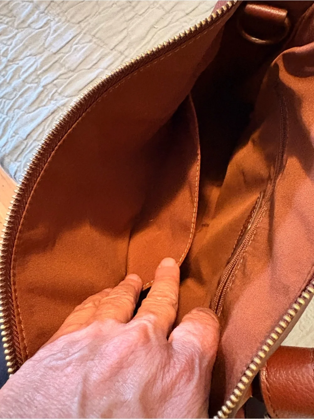 Fossil pebbled leather